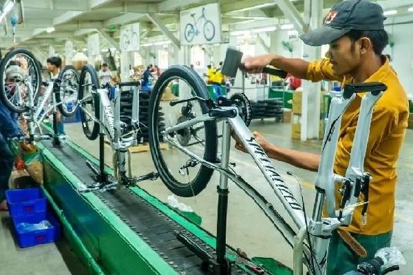 2023年柬埔寨自行车出口创收4亿1677万美元，同比下降53.68%